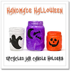 Halloween Upcycled Jar Candle Holders